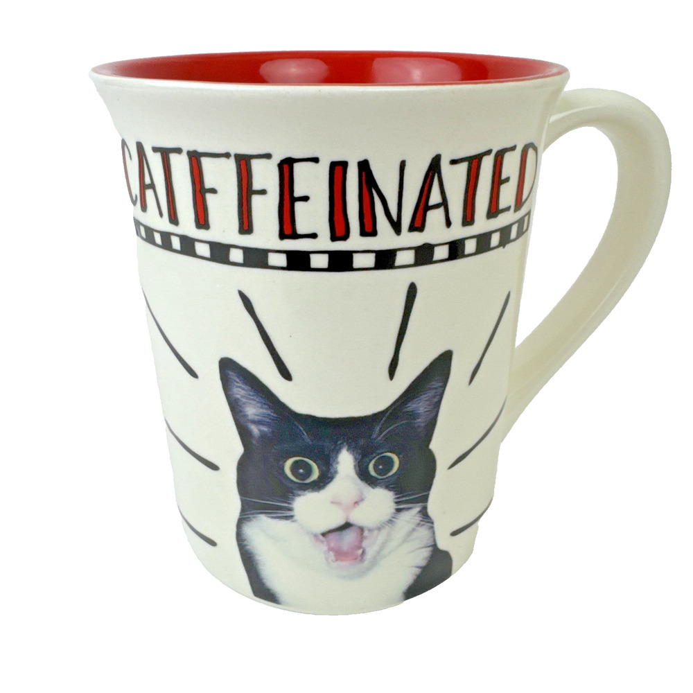 Cat Catffeinated Mug and Decaft Coffee Mug Hoots 'N Howlers Lorrie Veasey kitty